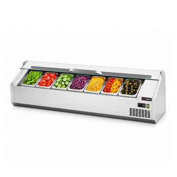 Soğutmalı Set Üstü Saladbar - Paslanmaz Kapaklı - 1/3 GN 7 Küvet Kapasiteli