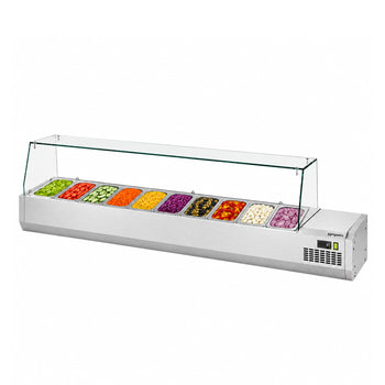 Soğutmalı Set Üstü Saladbar - Cam Kapaklı - 1/3 GN 10 Küvet Kapasiteli