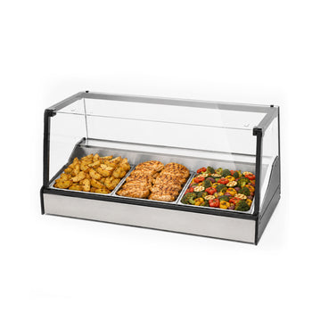 Set Üstü Sıcak Teşhir Ünitesi - 3 GN 1/1 - Yüksek Düz Camlı - 1010x880x620 mm