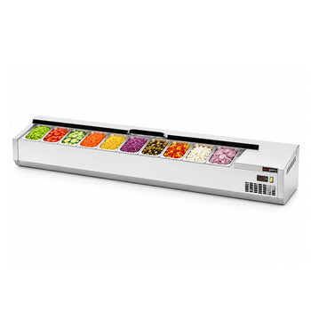 Soğutmalı Set Üstü Saladbar - Paslanmaz Kapaklı - 1/3 GN 10 Küvet Kapasiteli