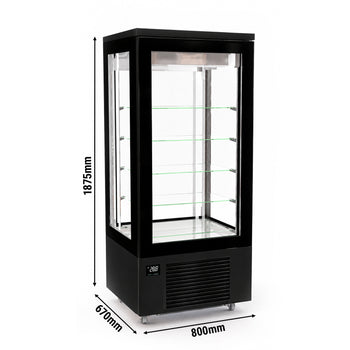 Dik Tip Derin Dondurucu Teşhir Ünitesi - 400 Lt. - 800mm - 5 Raflı (Siyah)