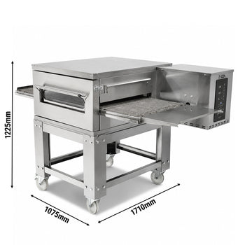 Gazlı Konveyörlü Pizza Fırını - Alt Stand Dahil - 535x1360 mm