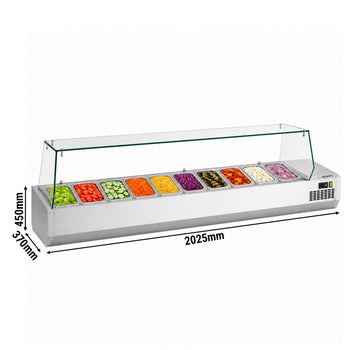 Soğutmalı Set Üstü Saladbar - Cam Kapaklı - 1/3 GN 10 Küvet Kapasiteli