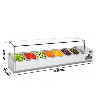 Soğutmalı Set Üstü Saladbar - Camlı - 1/3 GN 7 Küvet Kapasiteli