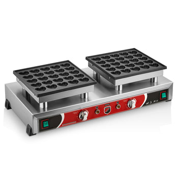 Çiftli Kalpli Bubble Waffle Makinesi - Elektrikli - SilverInox