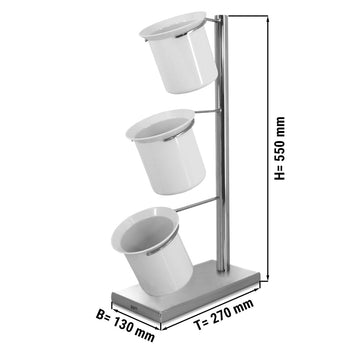 Çatal Bıçak Kaşık Standı - 3 Gözlü - Krom