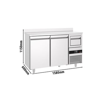Bar Tipi & Meşrubat Buzdolabı - 1580x600mm - 2 Kapılı, Sırtlı & Telve Kovalı