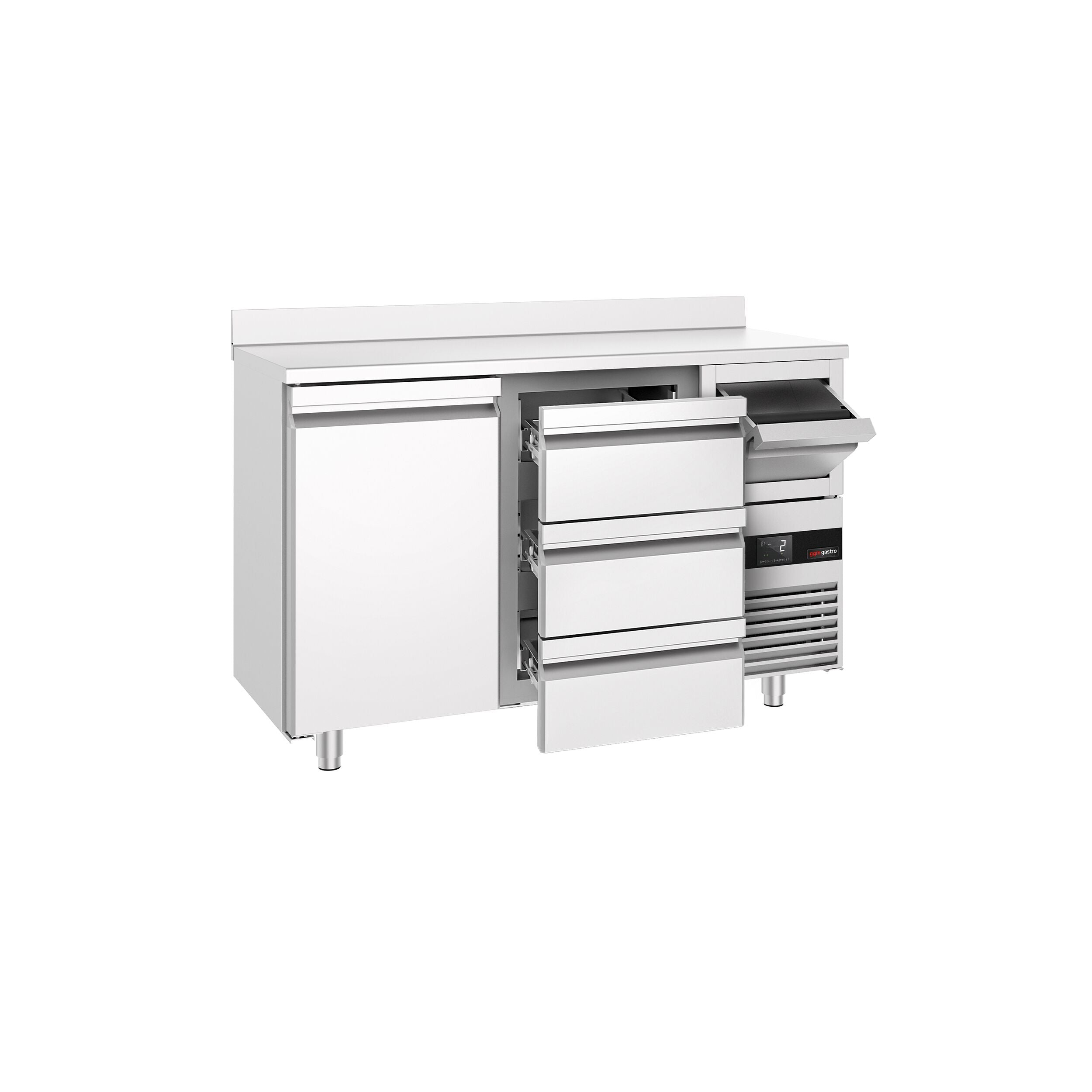 Bar Tipi & Meşrubat Buzdolabı  - 1580x600mm - 1 Kapılı, 3 Çekmeceli , Sırtlı & Telve Kovalı