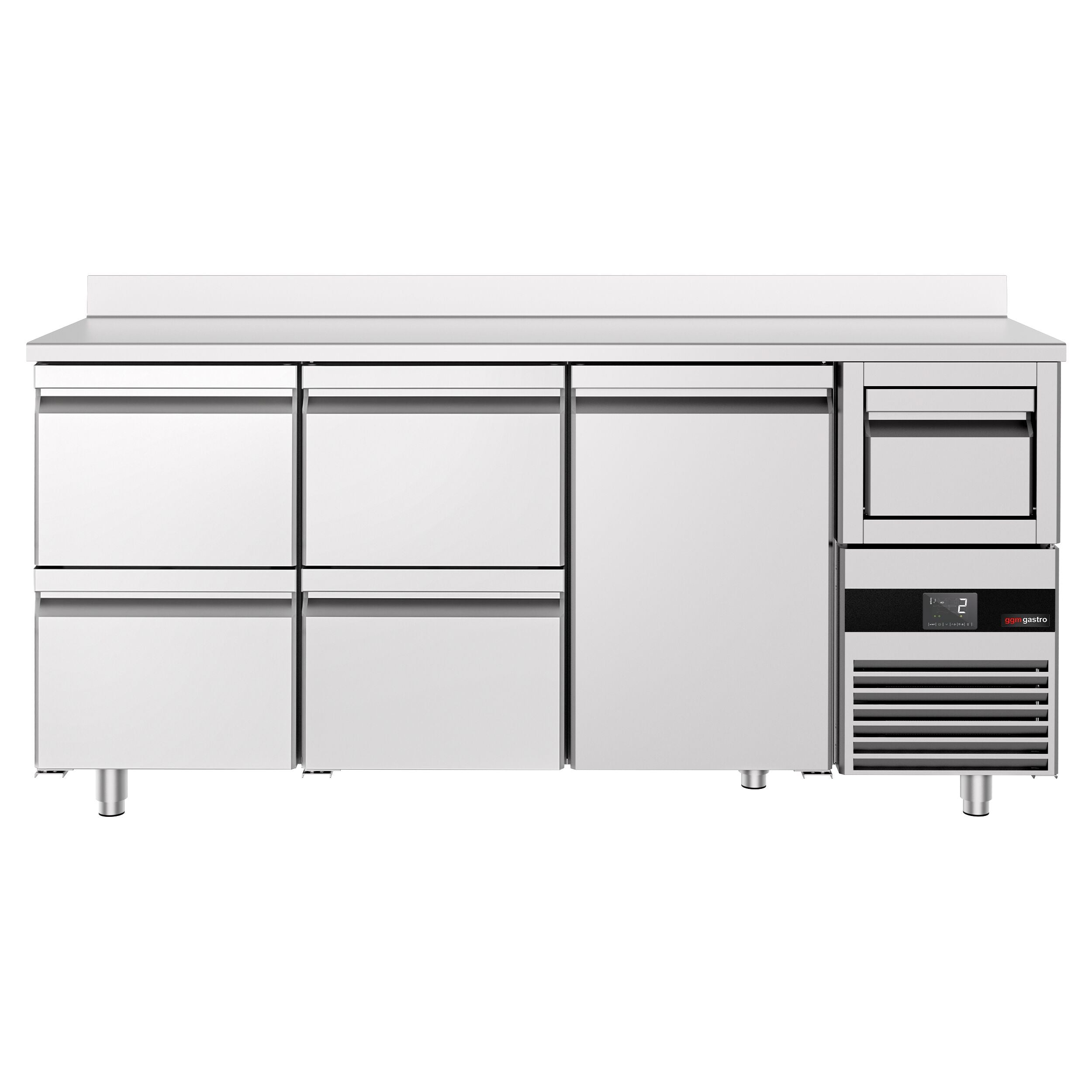 Bar Tipi & Meşrubat Buzdolabı  - 2130x600mm - 1 Kapılı, 4 Çekmeceli , Sırtlı & Telve Kovalı