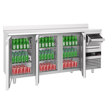 Bar Tipi & Meşrubat Buzdolabı  - 2130x600mm - 3 Kapılı, Sırtlı & Telve Kovalı