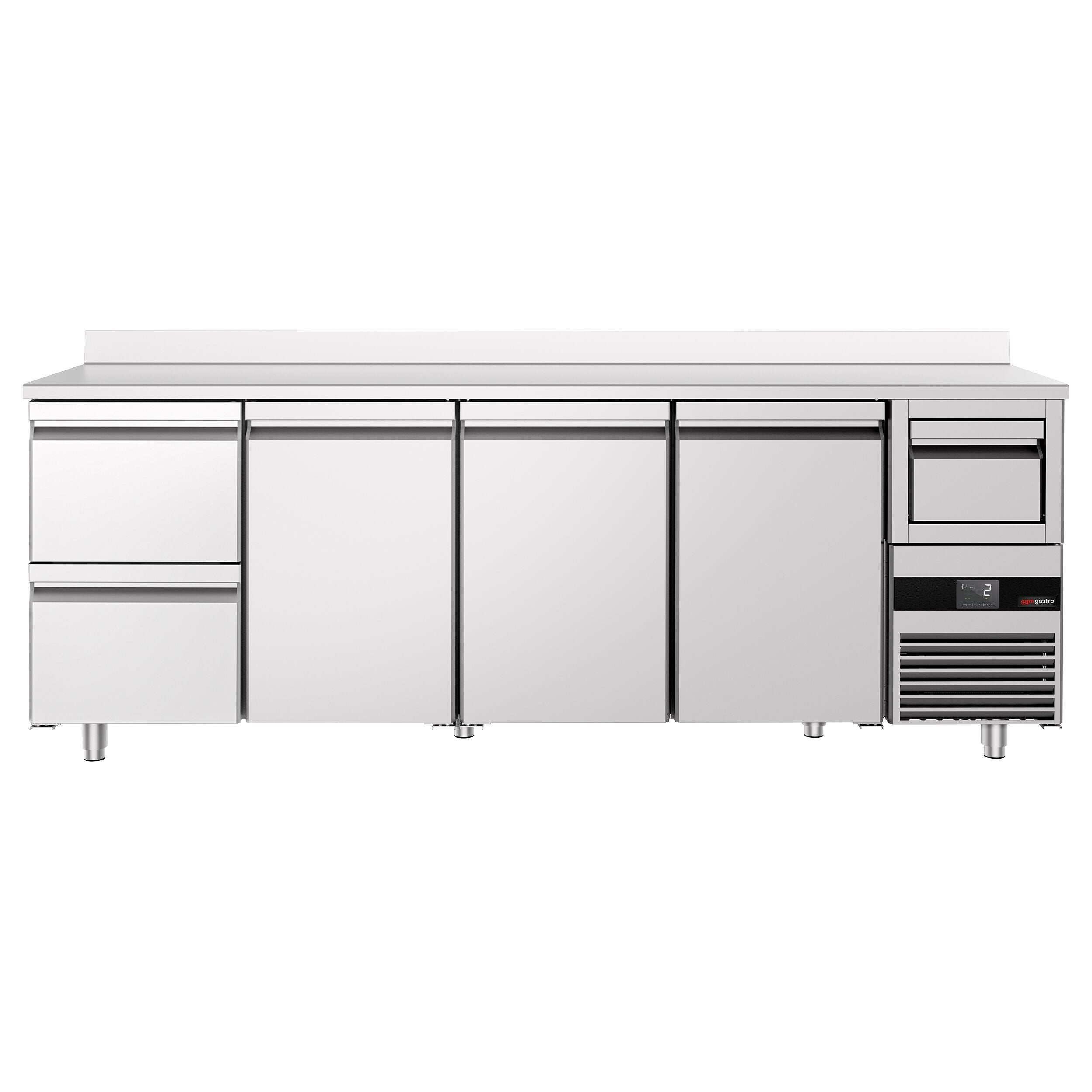 Bar Tipi & Meşrubat Buzdolabı  - 2690x600mm - 3 Kapılı,  2 Çekmeceli , Sırtlı & Telve Kovalı