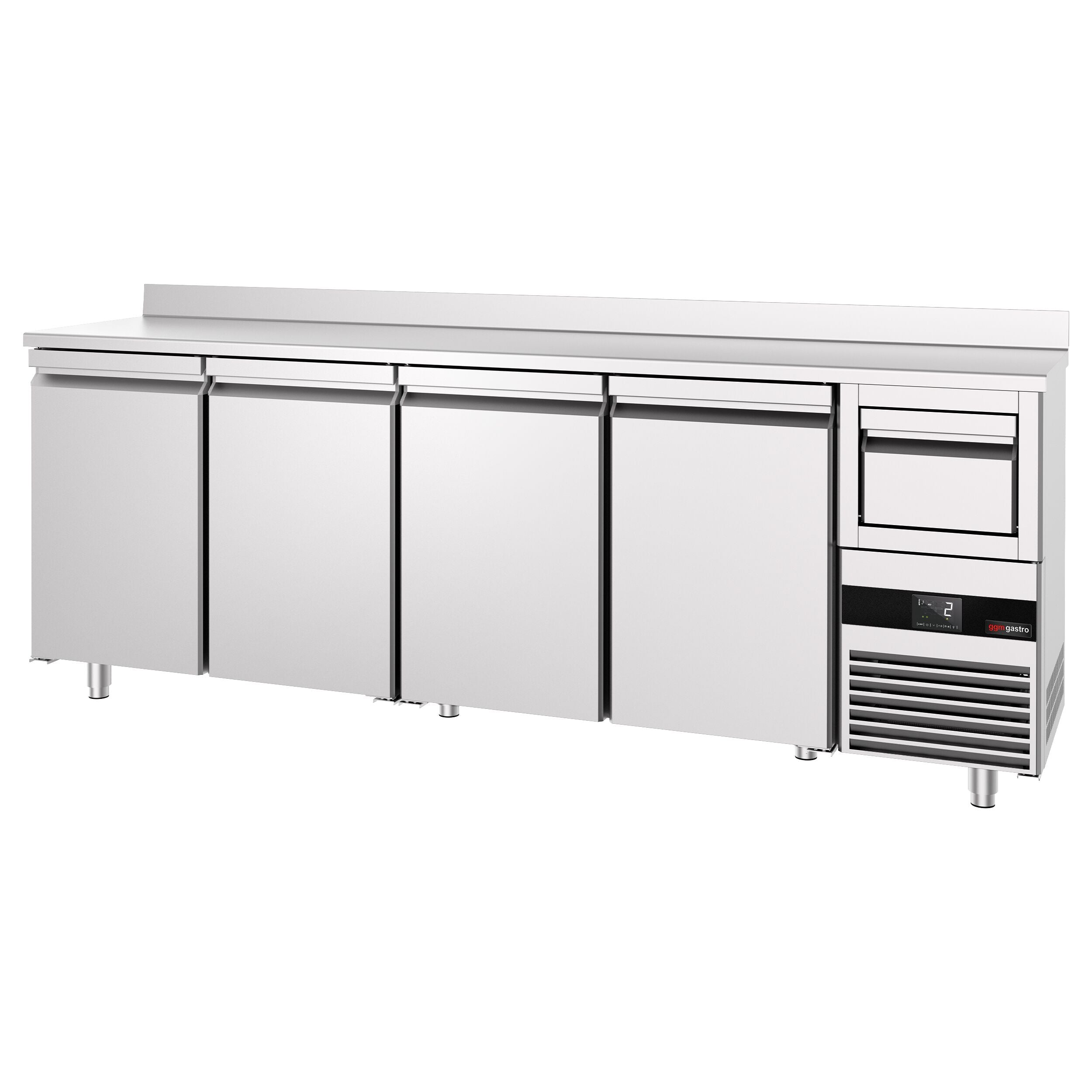 Bar Tipi & Meşrubat Buzdolabı  - 2690x600mm - 4 Kapılı, Sırtlı & Telve Kovalı
