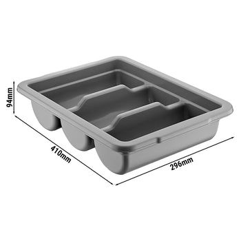 Çatal Kaşık Bıçak Kutusu - 3 Bölmeli - Gri