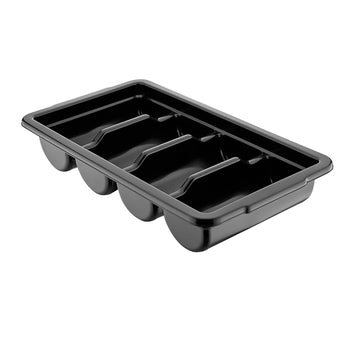 Çatal Kaşık Bıçak Kutusu - 4 Bölmeli - Siyah