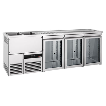 Bira Tezgahı - 2500x700mm - 3 Cam Kapılı