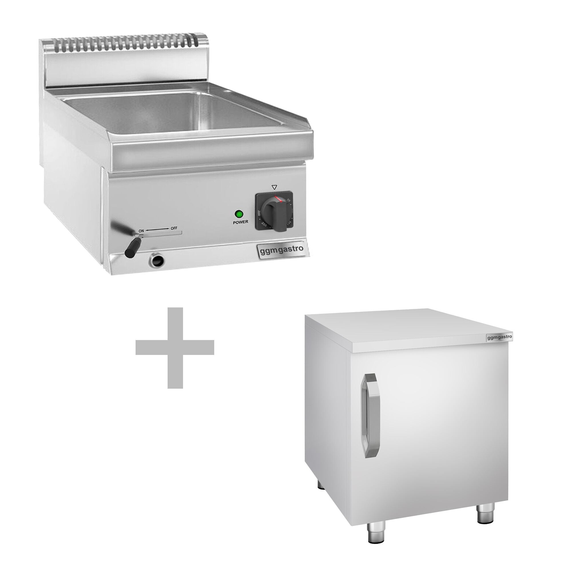 Elektrikli Benmari - 1,2 kW - 1x GN 1/3 & GN 1x 1/2 - 1 Kapılı Alt Stand Dahil