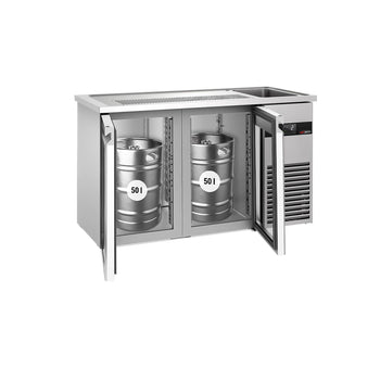 Bira Tezgahı - 1550x700mm - 2 Cam Kapılı