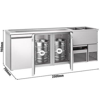 Bira Tezgahı - 2500x700mm - 3 Kapılı