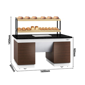 Ekmek Rafı DUBLIN - Siyah Granit Çalışma Tezgahlı - 1600 mm x 800 mm