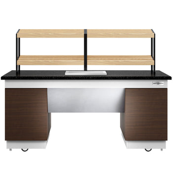 Ekmek Rafı DUBLIN - 2000mm - Tekerlekli- Siyah Granit Çalışma Tezgahlı