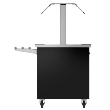 Tekerlekli Soğuk Açık Büfe Tezgahı DANZIG - 1600 mm - 4x GN 1/1 için - Tepsi Kızaklı - Siyah