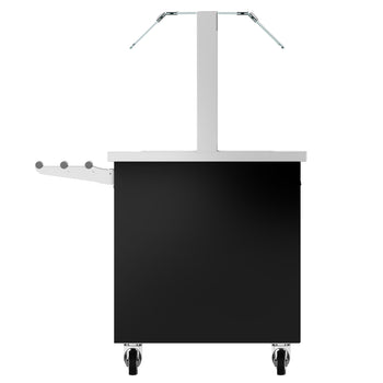 Tekerlekli Sıcak Açık Büfe Tezgahı DANZIG - 1600 mm - 4x GN 1/1 için - Tepsi Kızaklı - Siyah