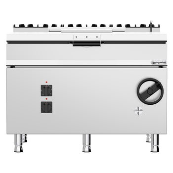 900 Seri Devrilir Tava - Elektrikli - 120L - 18kW - Manuel Kaldırma (El Çarklı) - Su Doldurma Musluklu