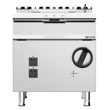 900 Seri Devrilir Tava - Elektrikli - 80L - 12kW - Manuel Kaldırma (El Çarklı) - Su Doldurma Musluklu