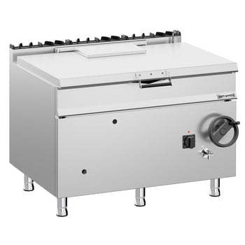 900 Seri Devrilir Tava - Gazlı - 120L - 30kW - Manuel Kaldırma (El Çarklı) - Su Doldurma Musluklu