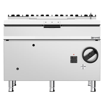 900 Seri Devrilir Tava - Gazlı - 120L - 30kW - Manuel Kaldırma (El Çarklı) - Su Doldurma Musluklu