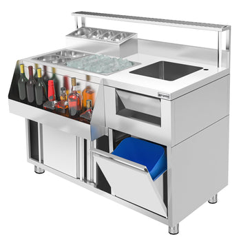 Kokteyl Hazırlık Tezgahı - 1200x720 mm - 2 Sürgülü Kapaklı