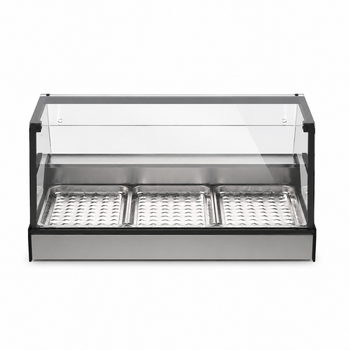 Set Üstü Sıcak Teşhir Ünitesi - 3 GN 1/1 - Yüksek Düz Camlı - 1010x880x620 mm