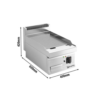 Elektrikli Pleyt Izgara - 4,5kW - Oluklu - Pişirme Yüzeyi: 395x500mm