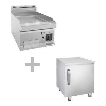 Elektrikli Pleyt Izgara - 3,6 kW Pürüzsüz - 1 Kapılı Alt Stand dahil