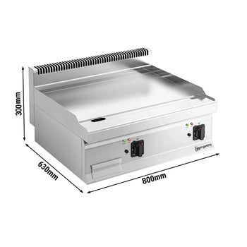Elektrikli Pleyt Izgara - 9,0kW - Düz - Pişirme Yüzeyi: 795x453mm