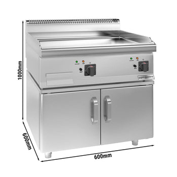 Elektrikli Pleyt Izgara - 9 kW - Pürüzsüz - 2 Kapılı Alt Stand Dahil