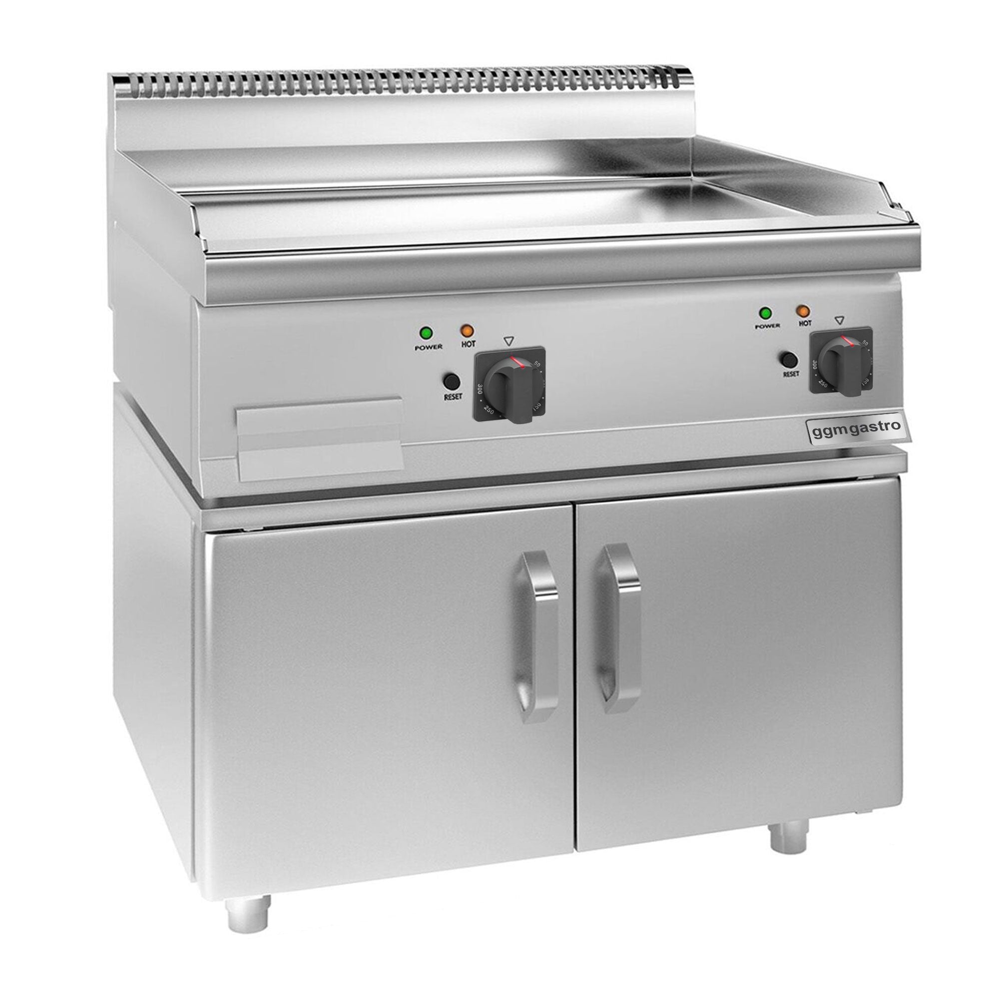 Elektrikli Pleyt Izgara - 9 kW - Pürüzsüz - 2 Kapılı Alt Stand Dahil
