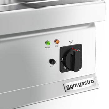 Elektrikli Pleyt Izgara - 9kW - Yarı Oluklu - Pişirme Yüzeyi: 595x500mm