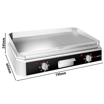 Elektrikli Kızartma Plakası - 5 kW - Düz + Ouklu Pleyt