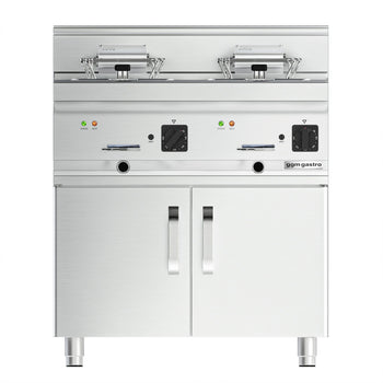 Elektrikli çiftli Fritöz - 10+10 Lt. - 18 kW -2 Kapılı Alt Stand Dahil
