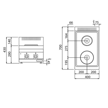 Elektrikli Ocak - 4,6 kW - 2 Yuvarlak Pleyt