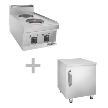 Elektrikli Ocak - 4 kW- 2 Adet Yuvarlak Pleyt- 1 Kapılı Alt Stand Dahil