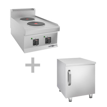 Elektrikli Ocak - 4,6 kW - 2 Yuvarlak Pleyt - 1 Kapılı Alt Stand dahil