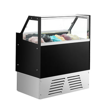 Dondurma Tezgahı EMMA - 1190 mm - Konveksiyonlu - 6x5 Lt. veya 4x7 Lt. Dondurma Kapları için - Siyah