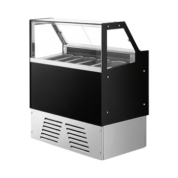 Dondurma Tezgahı EMMA - 1190 mm - Konveksiyonlu - 6x5 Lt. veya 4x7 Lt. Dondurma Kapları için - Siyah