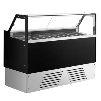 Dondurma Tezgahı EMMA - 1710 mm - Konveksiyonlu - 9x5 Lt. veya 6x7 Lt. Dondurma Kapları için - Siyah