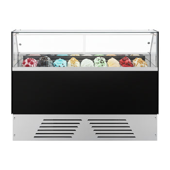 Dondurma Tezgahı EMMA - 1710 mm - Konveksiyonlu - 9x5 Lt. veya 6x7 Lt. Dondurma Kapları için - Siyah