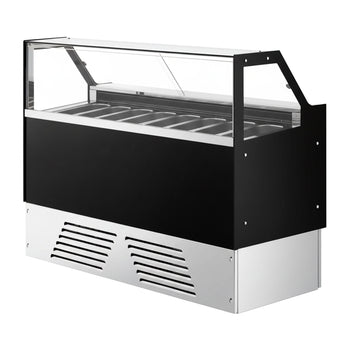 Dondurma Tezgahı EMMA - 1710 mm - Konveksiyonlu - 9x5 Lt. veya 6x7 Lt. Dondurma Kapları için - Siyah