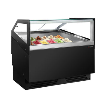 Dondurma Tezgahı ADAM - 1200 mm - Konveksiyonlu - 12x5 Lt. veya 8x7 Lt. Dondurma Kapları için - Siyah