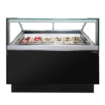 Dondurma Tezgahı ADAM - 1200 mm - Konveksiyonlu - 12x5 Lt. veya 8x7 Lt. Dondurma Kapları için - Siyah